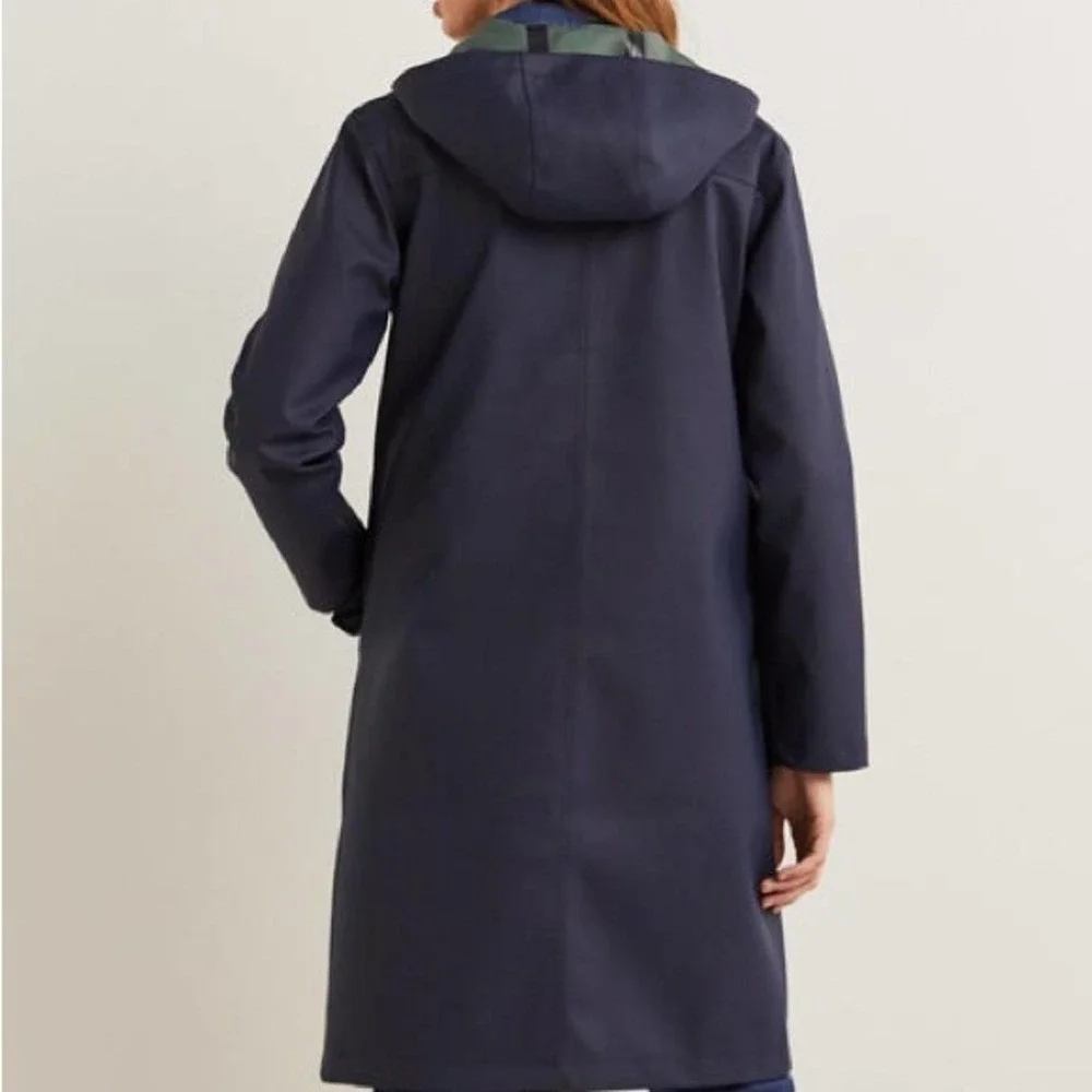 Boden Longline Raincoat Size 2 Petite in Navy Blue NEW - Picture 4 of 9